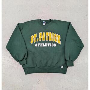 Vintage 90s St. Patrick Athletics Green Russell USA Sweater
